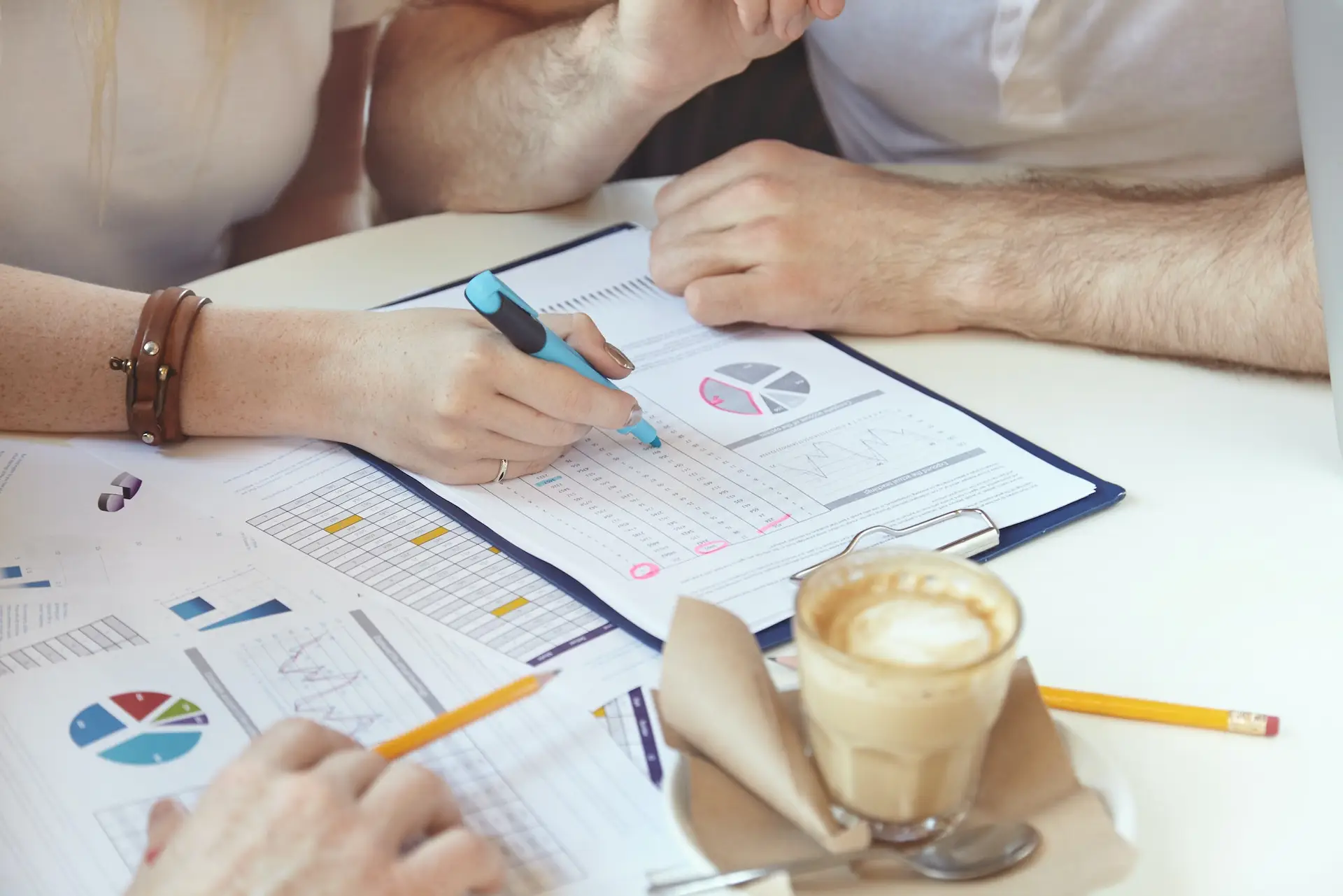Startup, goals, growth, success and brainstorming. Creative businesspeople working on common project
